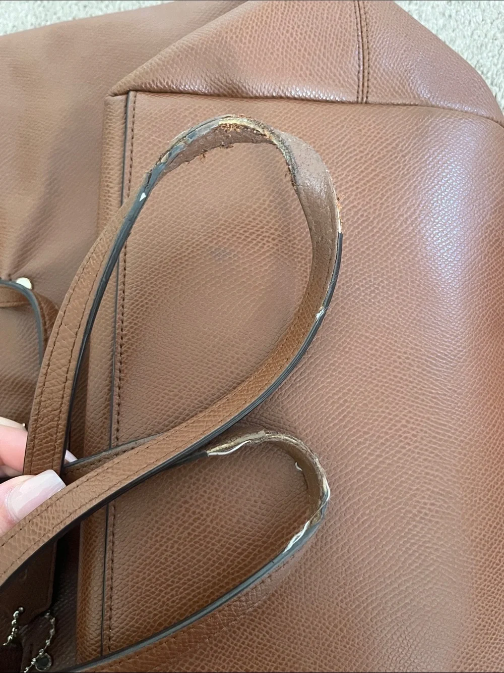 Coach Pebbled Leather Tote in Brown with Gold Hardware